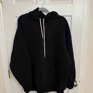 Offline by Aerie Black Hoodie with White Drawstrings